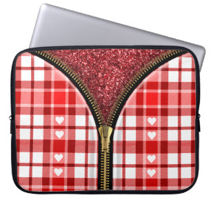 Capa Para Notebook Bag do Laptop de Zipper do Coração - Dentro de Lar