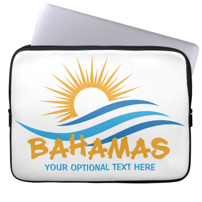 Capa Para Notebook Bahamas de texto personalizado (Frente)