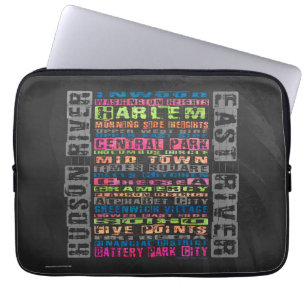 Capa Para Notebook Bairros de NYC em Cores do Arco-íris