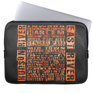 Capa Para Notebook Bairros de NYC Laranja