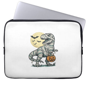 Capa Para Notebook Balde de Doces de T-Rex Múmia de Halloween Vetor V