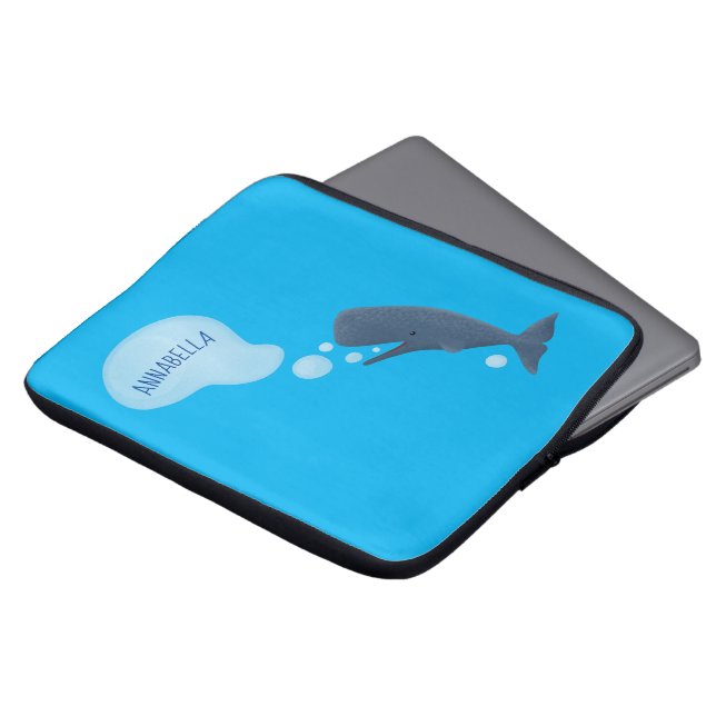 Capa Para Notebook Baleia de esperma branca soprando cartoons (Frente Topo)