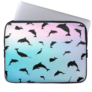 Capa Para Notebook baleia de tubarão-sombra no oceano degradado