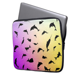 Capa Para Notebook baleia de tubarão-sombra no oceano degradado