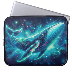 Capa Para Notebook Baleia Espacial, Animais Neon Capturantes