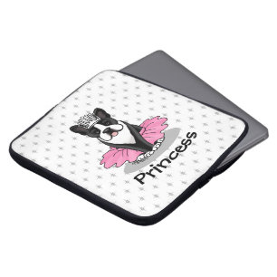 Capa Para Notebook Ballerina Balé Princesa Boston Terrier (preto)