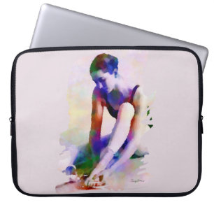 Capa Para Notebook Ballerina, Rosa, Aquarela Arte Contemporânea