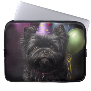 Capa Para Notebook Balões de Aniversário do Cão Affenpinscher