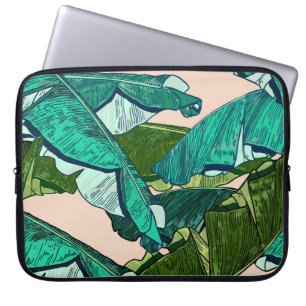 Capa Para Notebook Banana Leaves: Padrão Tropical Sem Olhos.