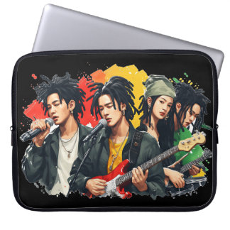 Capa Para Notebook Banda de Reggae Asiático K-Pop Dreadlocks Rasta