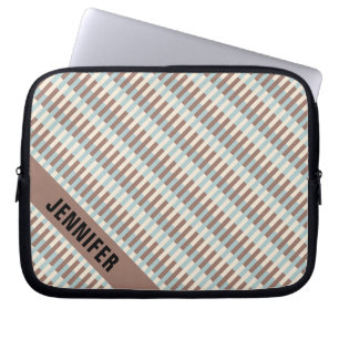 Capa Para Notebook Bandas Azuis Marrom Personalizáveis
