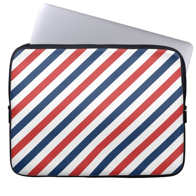 Capa Para Notebook Bandas brancas e azuis patrióticas (Frente)