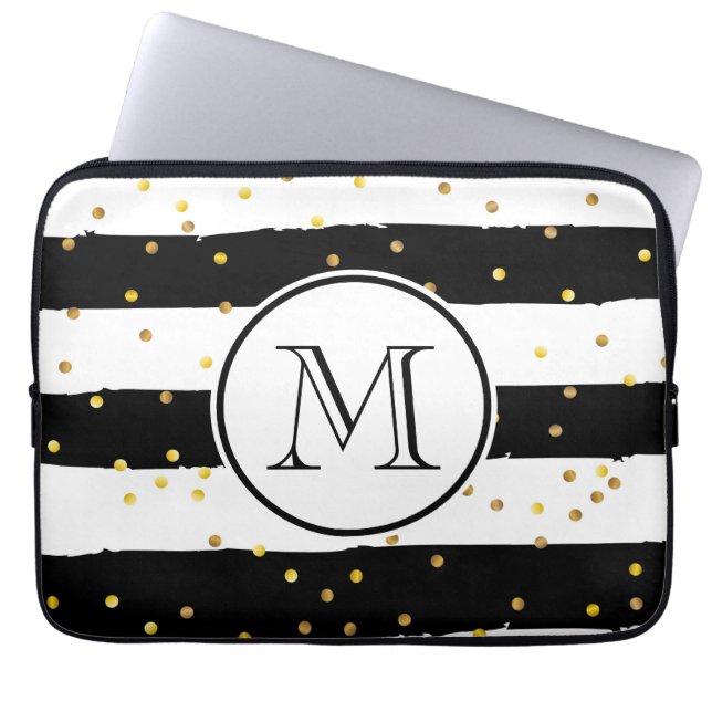 Capa Para Notebook Bandas brancas e pretas (Frente)