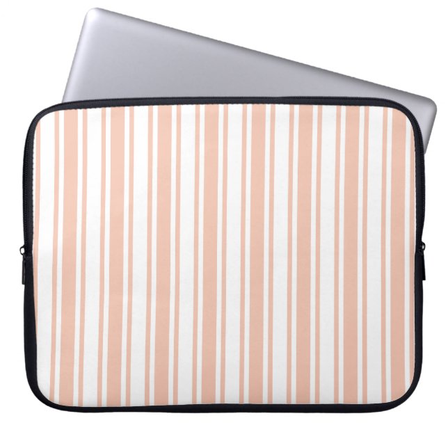 Capa Para Notebook Bandas de pêssego e doces brancos (Frente)
