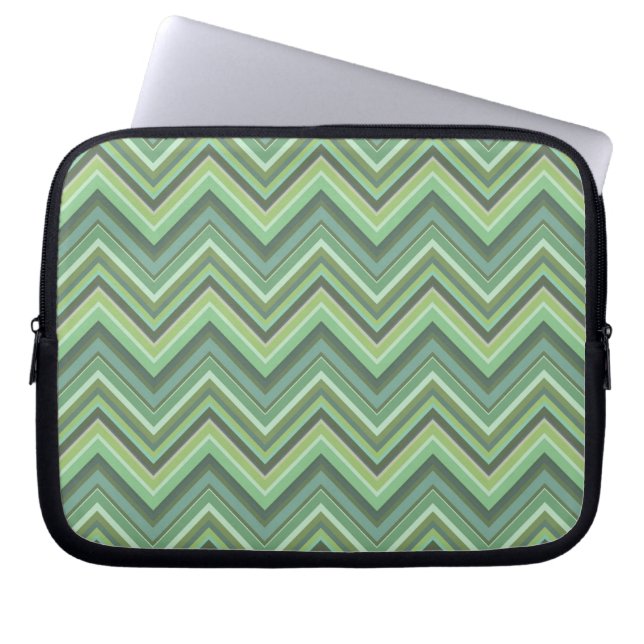 Capa Para Notebook Bandas de ziguezague verde-oliva (Frente)