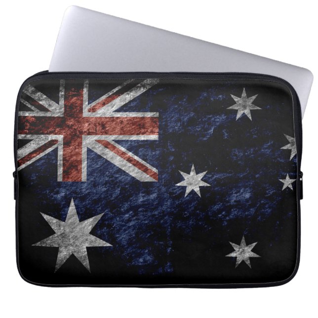 Capa Para Notebook Bandeira 4 de Austrália do Grunge (Frente)