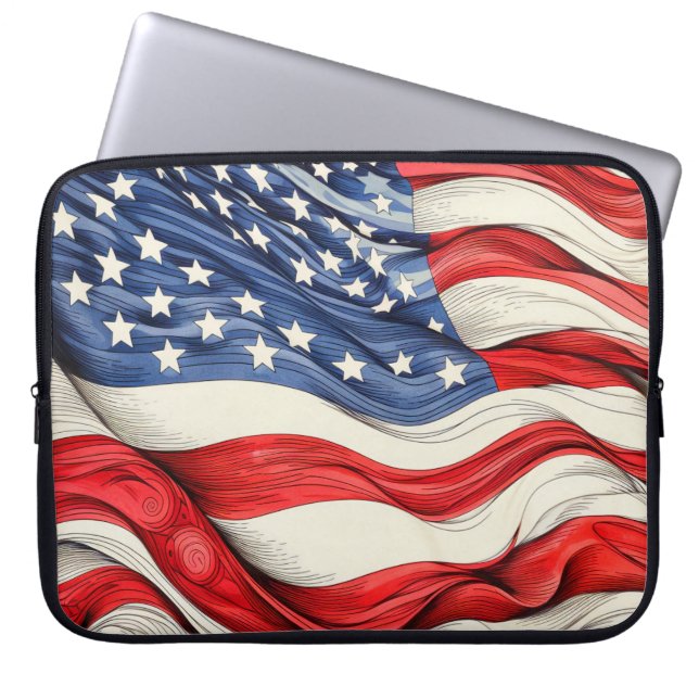 Capa Para Notebook Bandeira Americana (Frente)