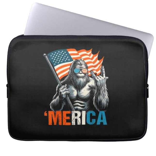 Capa Para Notebook Bandeira Americana do Rock Bigfoot Merica (Frente)