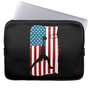 Capa Para Notebook Bandeira Americana dos EUA Basquete Atleta Patriót