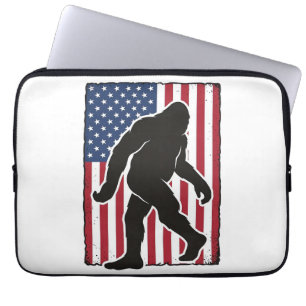 Capa Para Notebook Bandeira Americana Vintage Silhueta de Pé Grande V