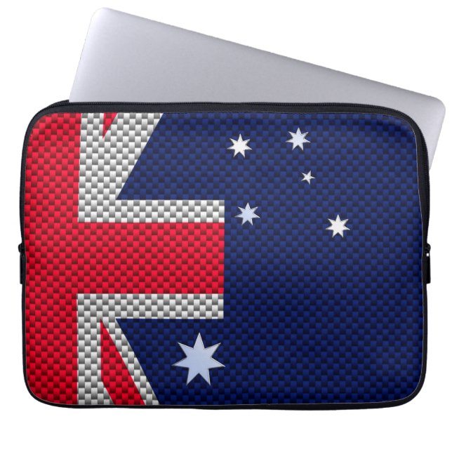 Capa Para Notebook Bandeira australiana em estilos de cromo de fibra  (Frente)