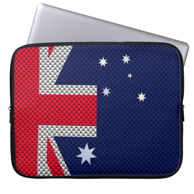 Capa Para Notebook Bandeira australiana em estilos de cromo de fibra  (Frente)
