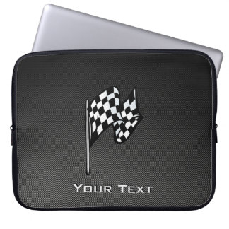 Capa Para Notebook Bandeira Checkered do olhar da fibra do carbono