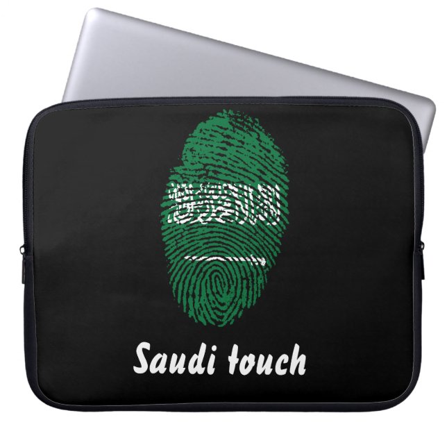 Capa Para Notebook Bandeira da impressão digital do toque do saudita (Frente)