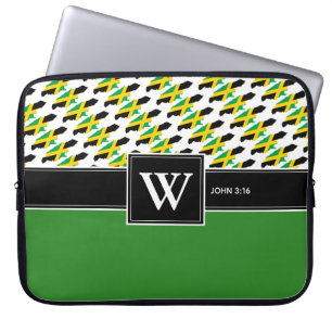 Capa Para Notebook Bandeira da JAMAICA Monograma Escritura Cristã Lap