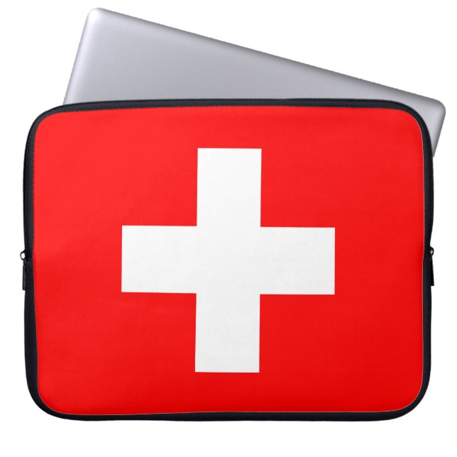 Capa Para Notebook Bandeira da Suíça (Frente)