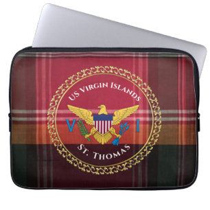 Capa Para Notebook Bandeira das Ilhas Virgens Americanas St. Thomas M