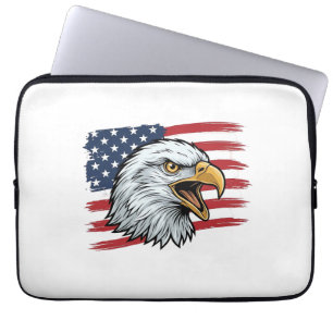 Capa Para Notebook Bandeira de Águia Patriótica Design Vetorial Vinta