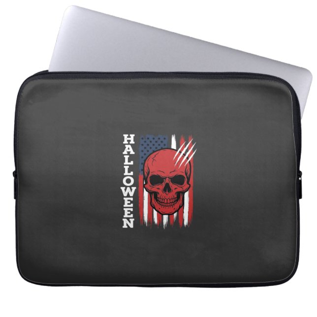 Capa Para Notebook Bandeira de Caveira de Halloween Design Vetorial_1 (Frente)