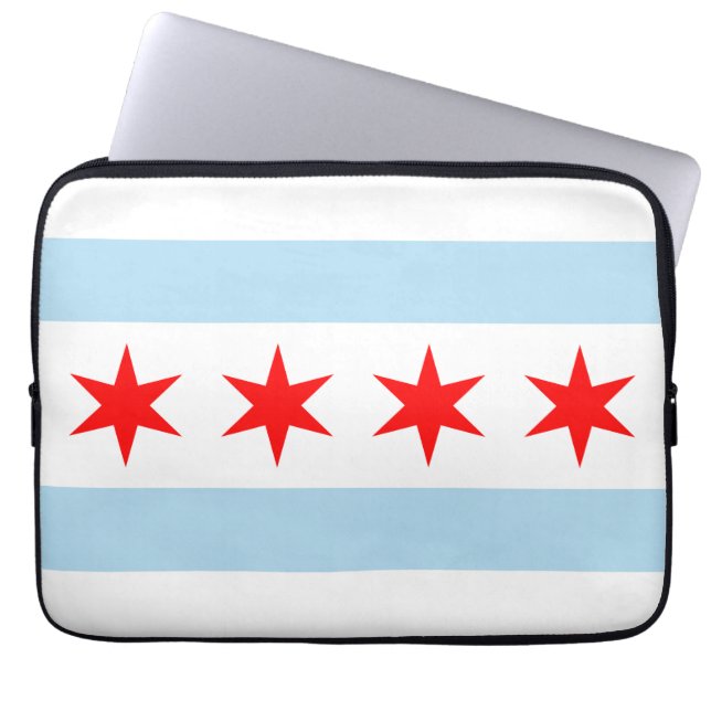 Capa Para Notebook Bandeira de Chicago (Frente)
