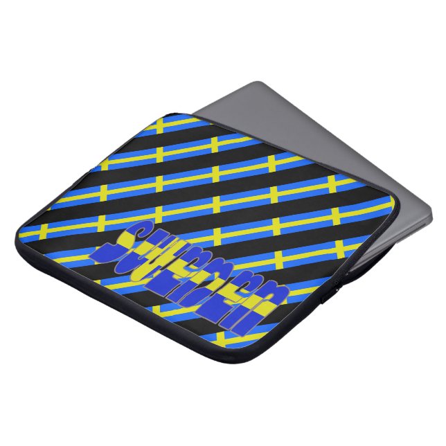 Capa Para Notebook Bandeira de faixas da Suécia (Frente Topo)