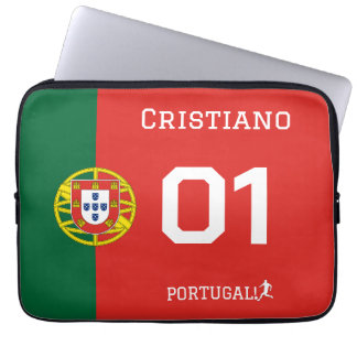 Capa Para Notebook Bandeira de Portugal Nome da Equipe Personalizado