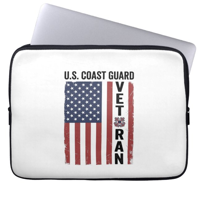 Capa Para Notebook Bandeira de Veterano da Guarda Costeira Design Vet (Frente)