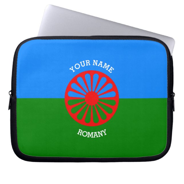 Capa Para Notebook Bandeira de viajantes ciganos romanos personalizad (Frente)