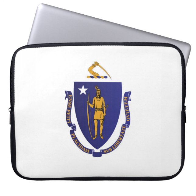 Capa Para Notebook Bandeira do Estado de Massachusetts, EUA (Frente)