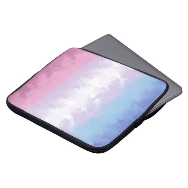 Capa Para Notebook Bandeira do Orgulho Bigênero Abstrata Fofa Pastel  (Frente Topo)