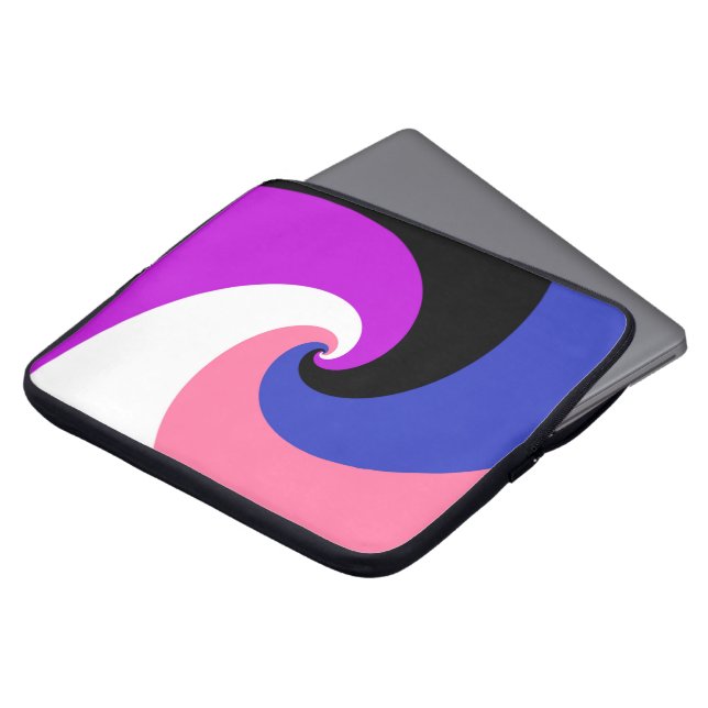 Capa Para Notebook Bandeira do Orgulho Genderfluid Abstrato Espiral B (Frente Topo)