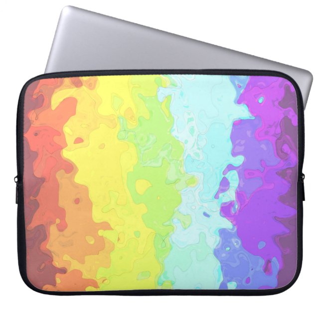 Capa Para Notebook Bandeira do Orgulho Neurogênero Abstrato Trippy Bo (Frente)