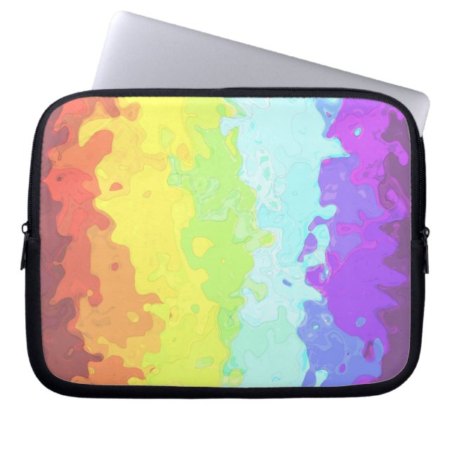 Capa Para Notebook Bandeira do Orgulho Neurogênero Abstrato Trippy Bo (Frente)