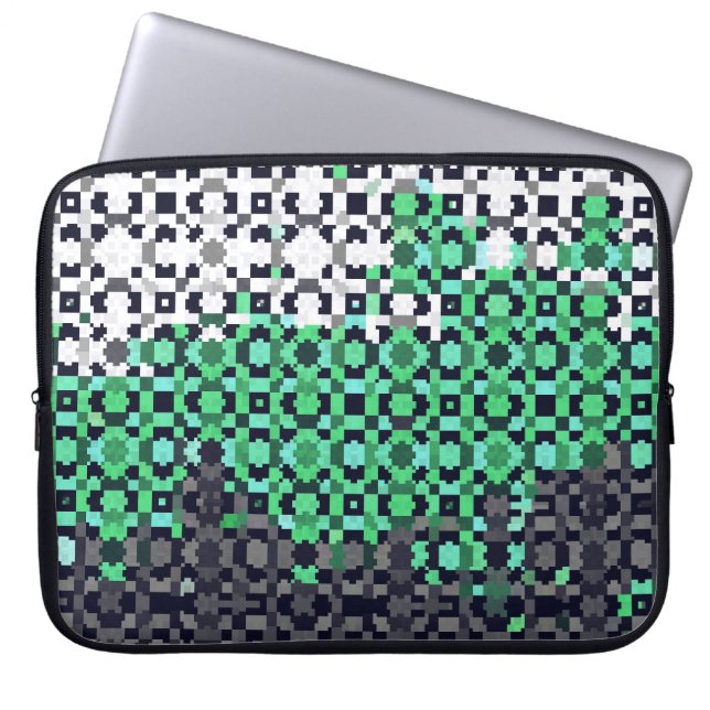 Capa Para Notebook Bandeira do Orgulho Neutrois Abstrata Pixelada Tri (Frente)