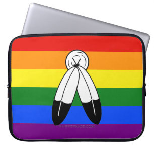 Capa Para Notebook bandeira do orgulho two-spirit de SlipperyJoe simb