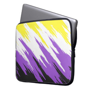 Capa Para Notebook Bandeira do Orgulho ZigZag Funky Grunge Abstrato N