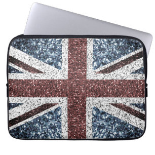 Capa Para Notebook Bandeira do Reino Unido Vintage russo brilha