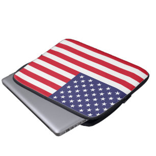 Capa Para Notebook Bandeira dos EUA Patriótica Americana Vermelha Bra
