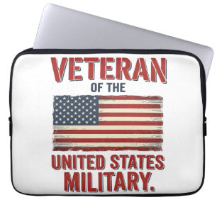 Capa Para Notebook Bandeira dos EUA Veterano Vintage Design Vetorial 