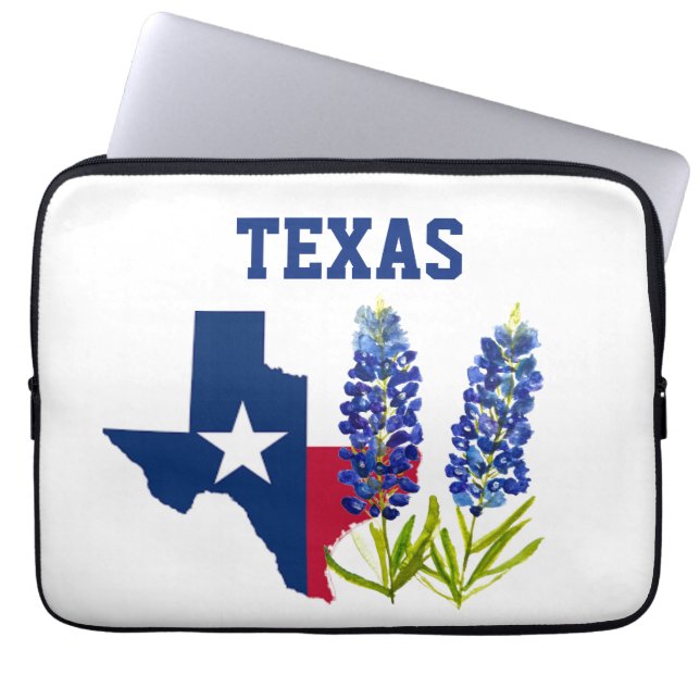 Capa Para Notebook Bandeira Floral de Texano Bluebonnets Texas Fllowe (Frente)